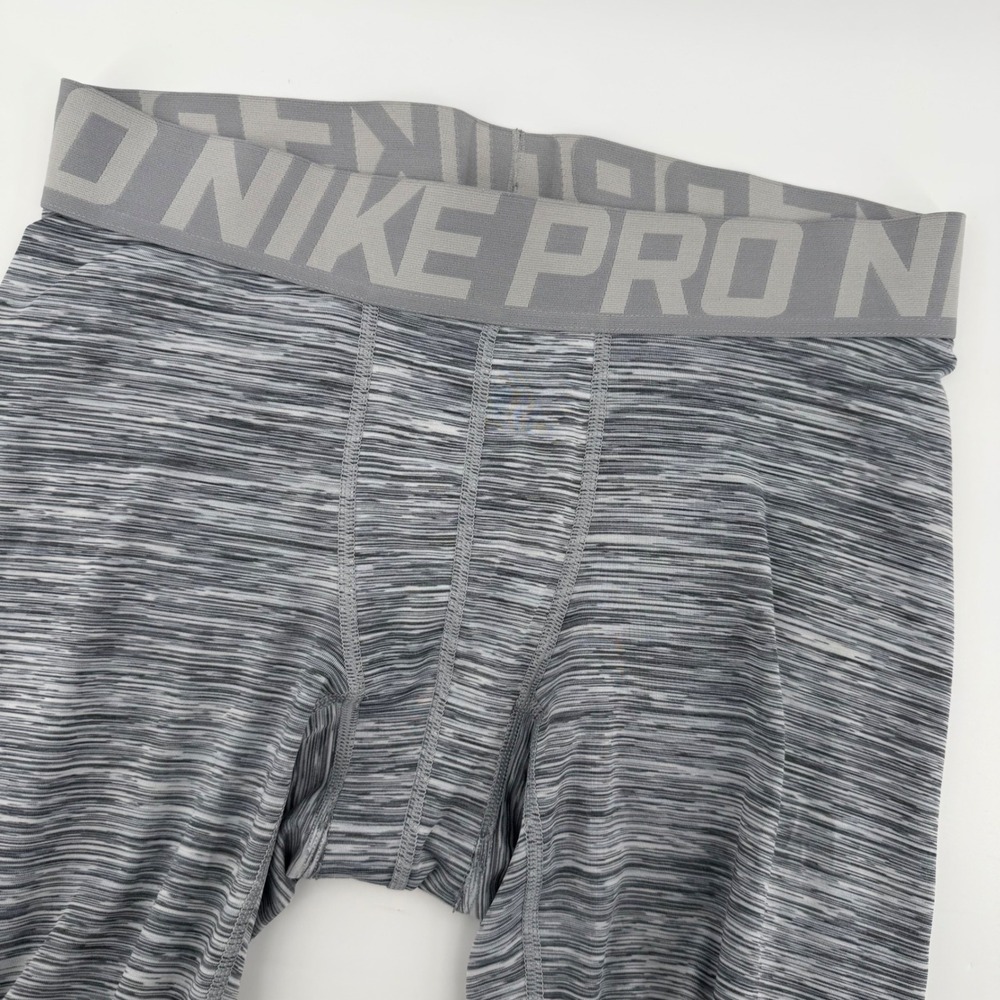 Nike Pro Mens Compression Tights Dri-Fit Athletic Workout Leggings Large gray